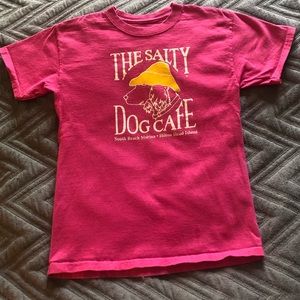 Kids Salty Dog Cafe Tee, size MED, hot pink